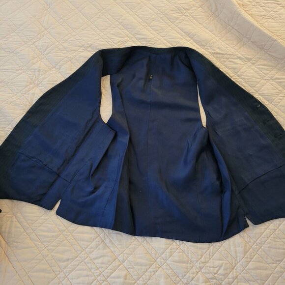 Vintage Blue Pinstripe 3pc Suit by JCPenney - 38R - Picture 6 of 16